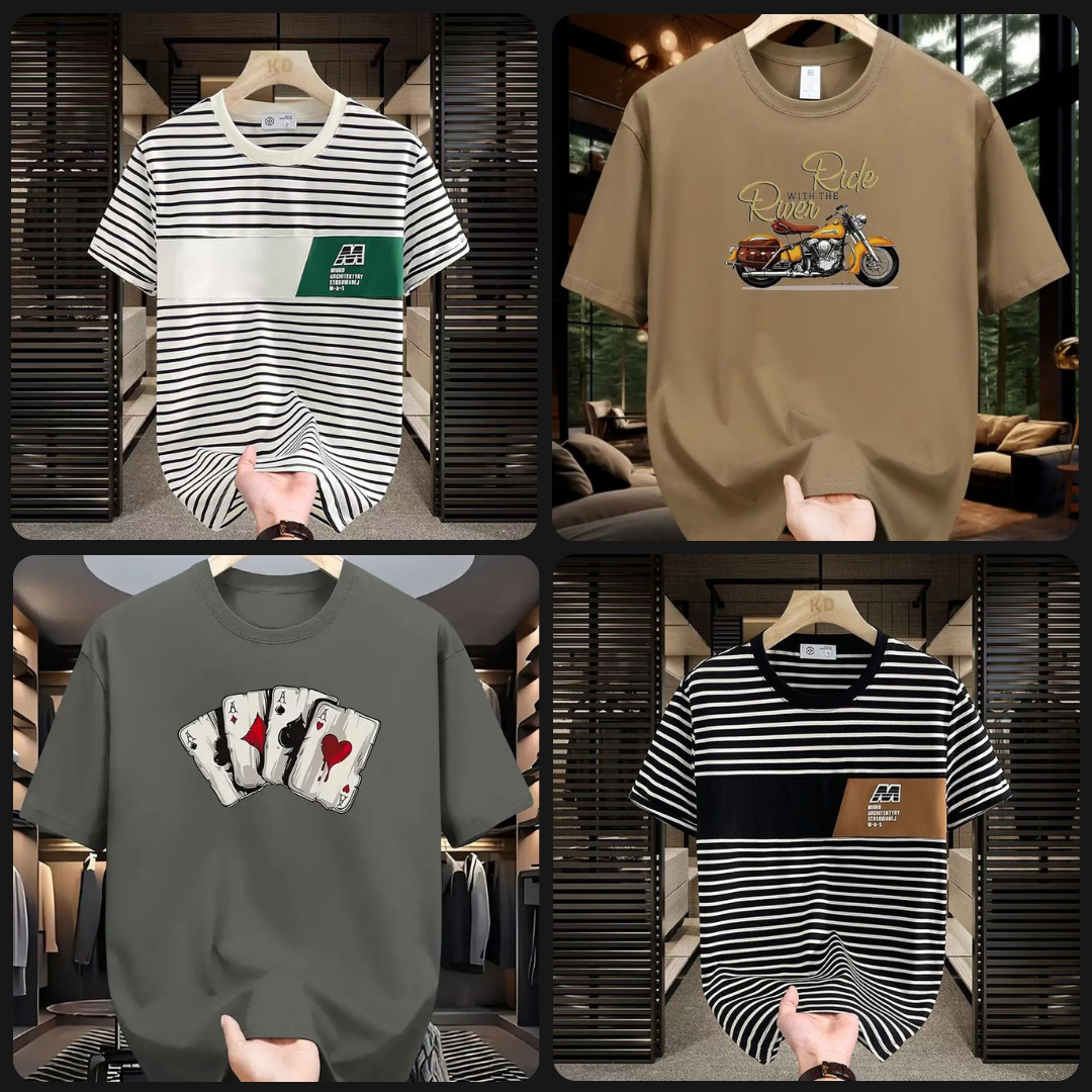 Pack of 4 Round Neck T-shirts (RNT-9)