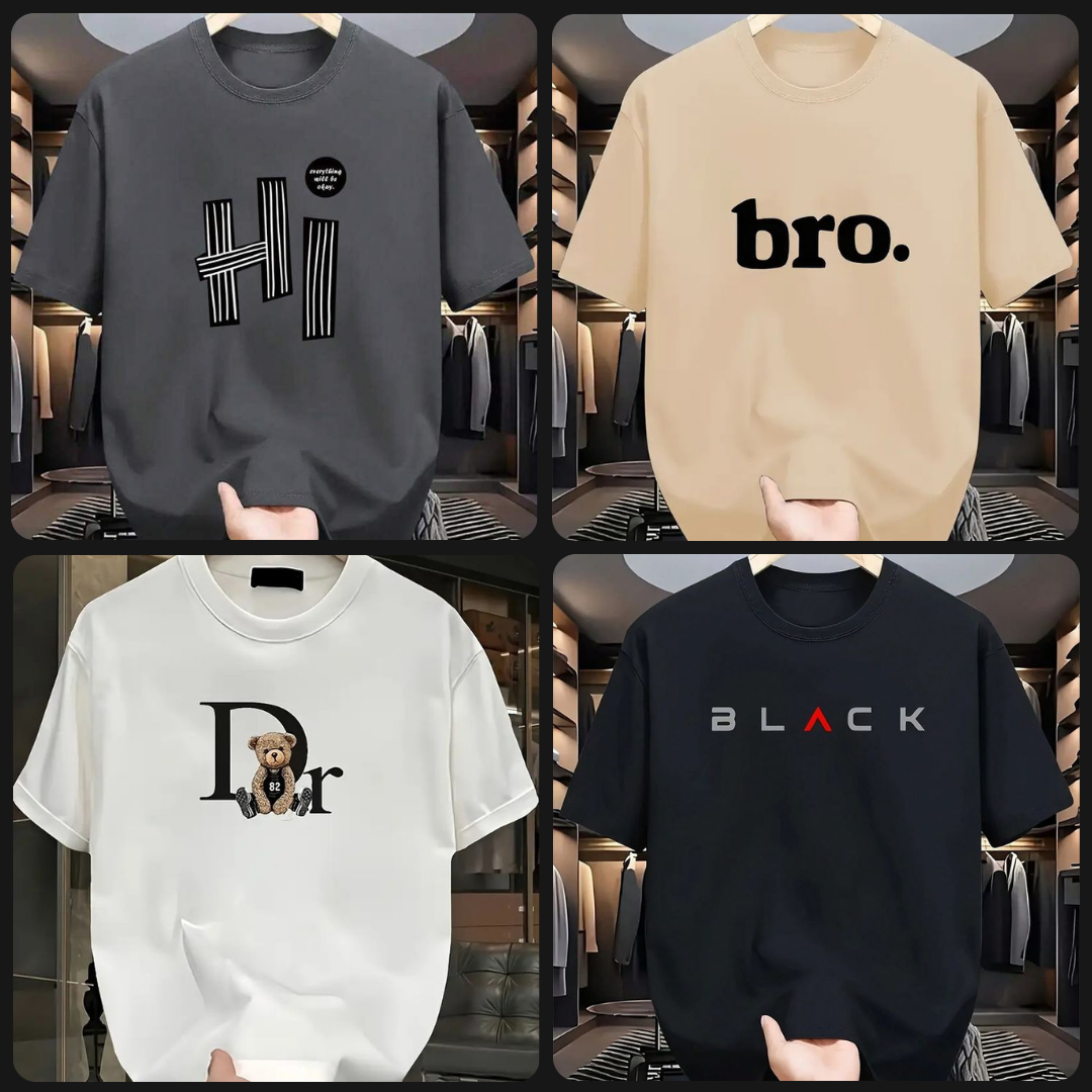 Pack of 4 Round Neck T-shirts (RNT-6)