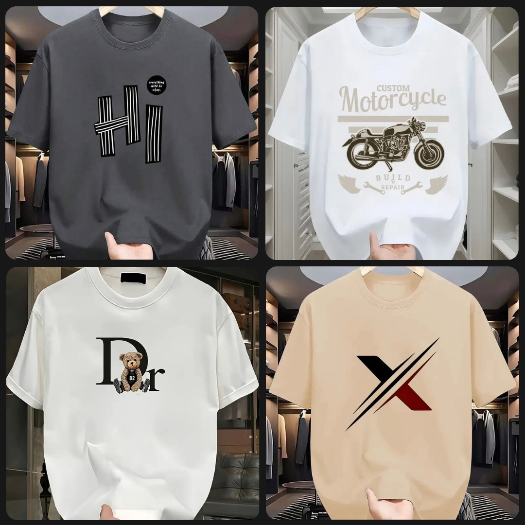 Pack of 4 Round Neck T-shirts (RNT-3)