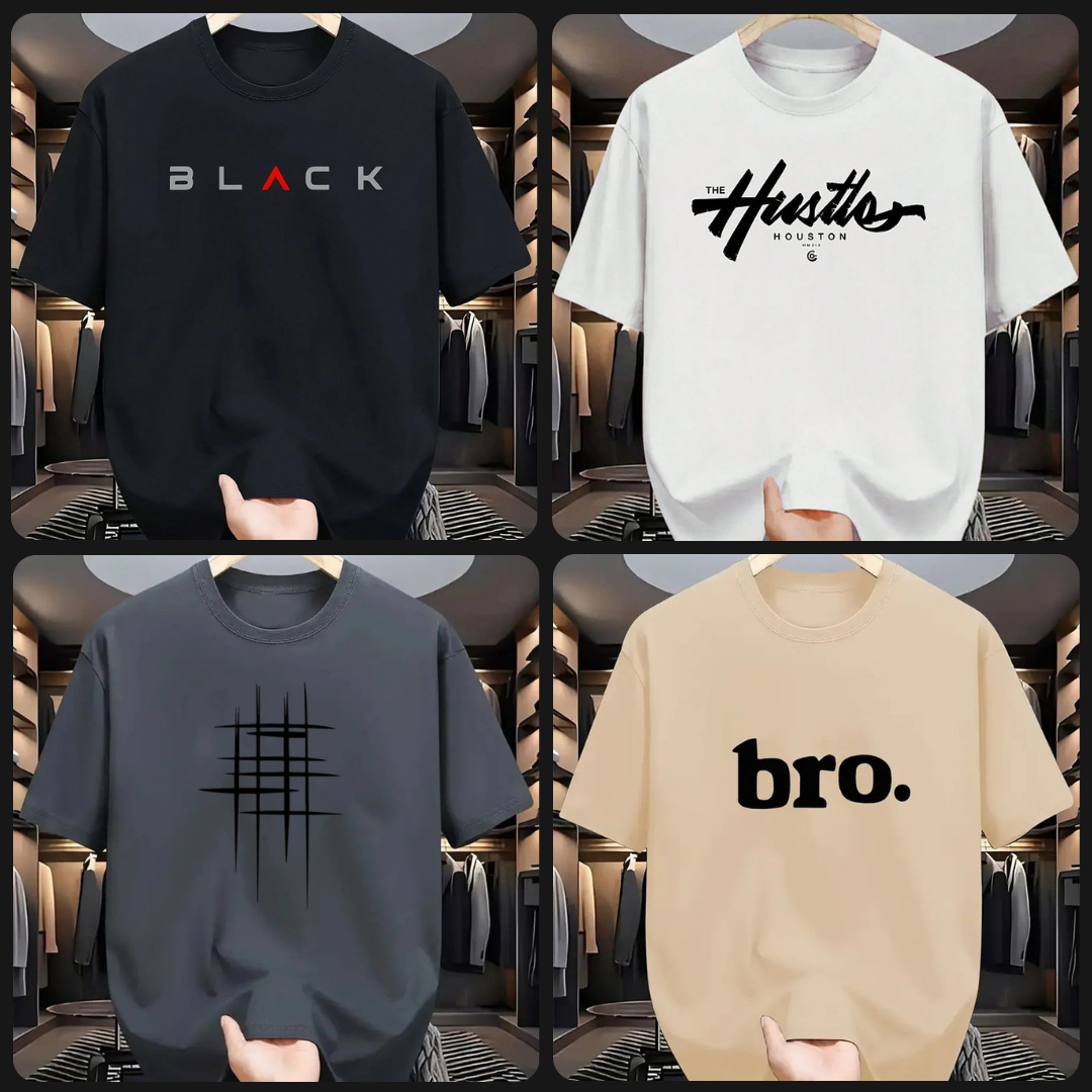 Pack of 4 Round Neck T-shirts (RNT-10)