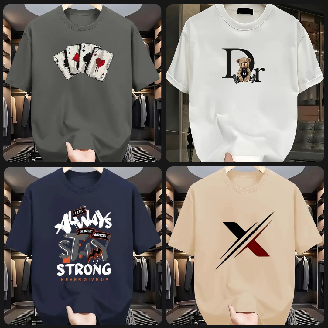 Pack of 4 Round Neck T-shirts (RNT-4)