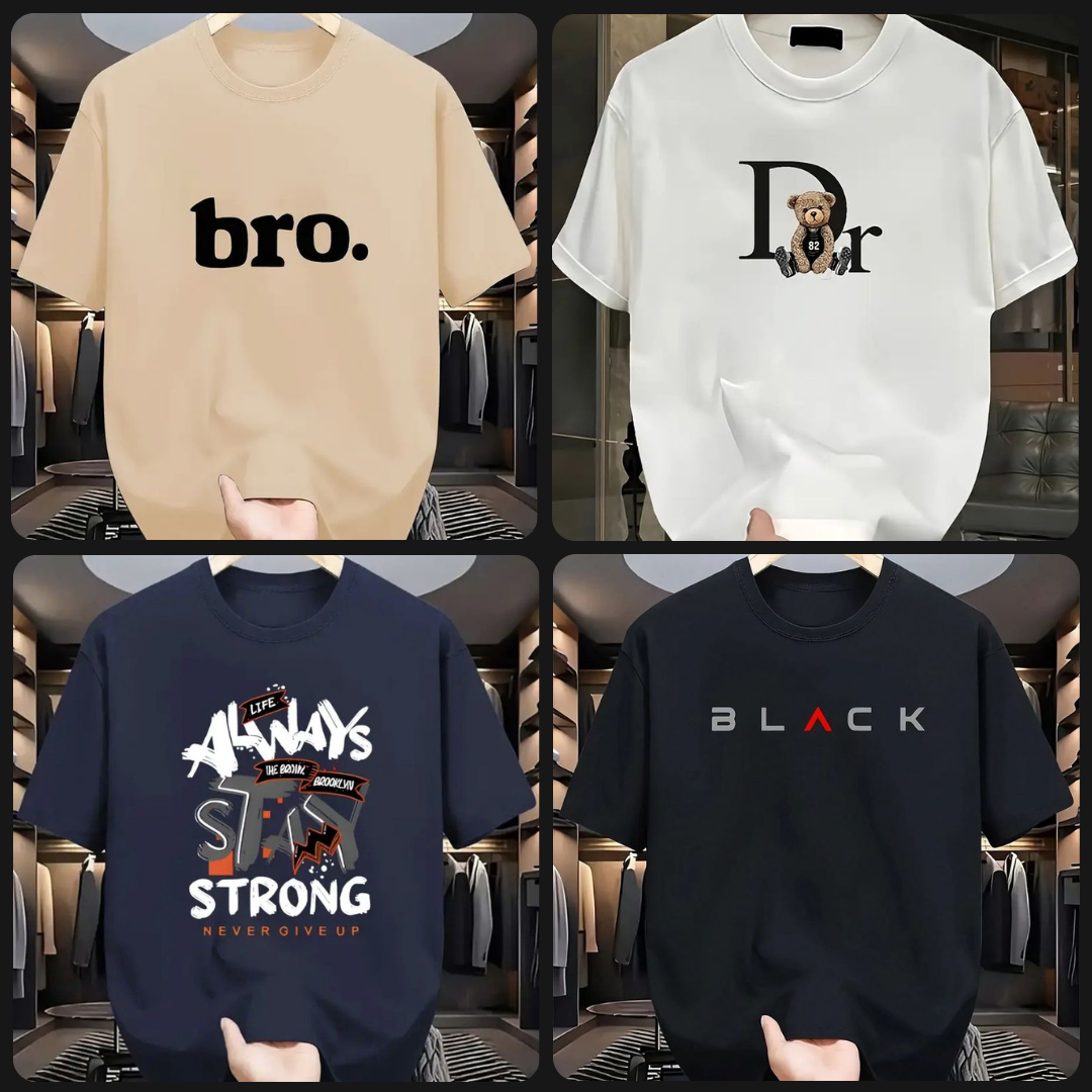 Pack of 4 Round Neck T-shirts (RNT-2)